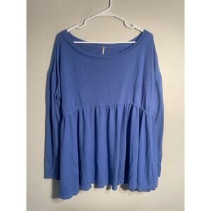 Free‎ People Forever Your Girl Slouchy Top in Blue Size Medium